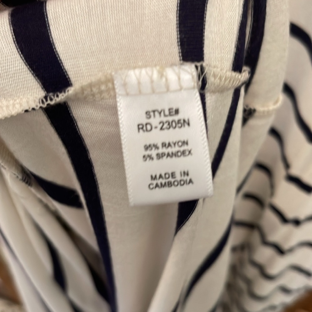 NWOT Mod Boutique Navy Striped Midi Dress Size XL - Picture 5 of 5